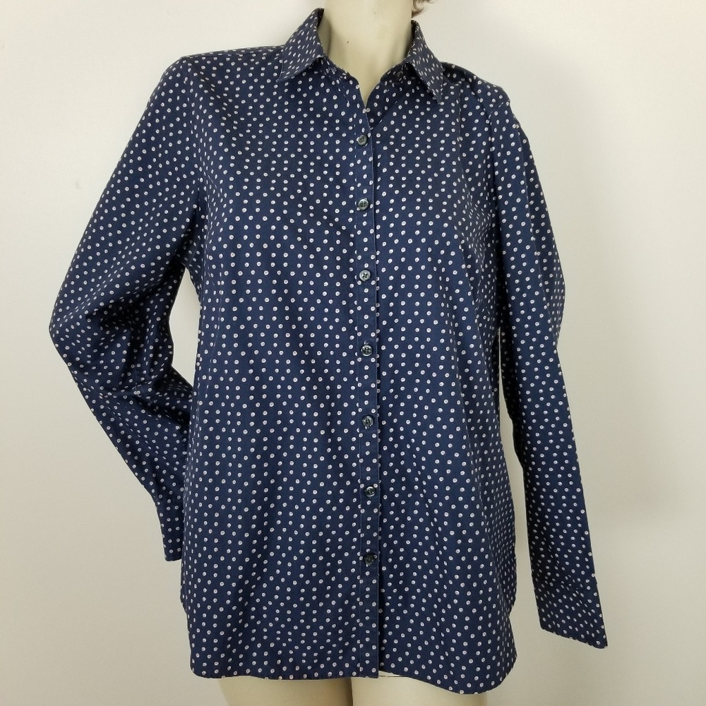 Landsend Size 16w Button Up No Iron Supima Shirt - image 1